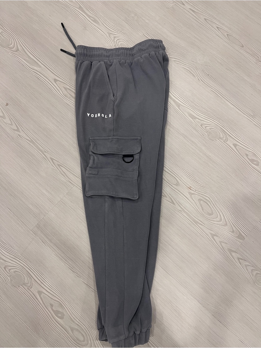 YoungLA Dark Gray Lounge Jogger Pants with Branded Waist Tag - Picture 2 of 7
